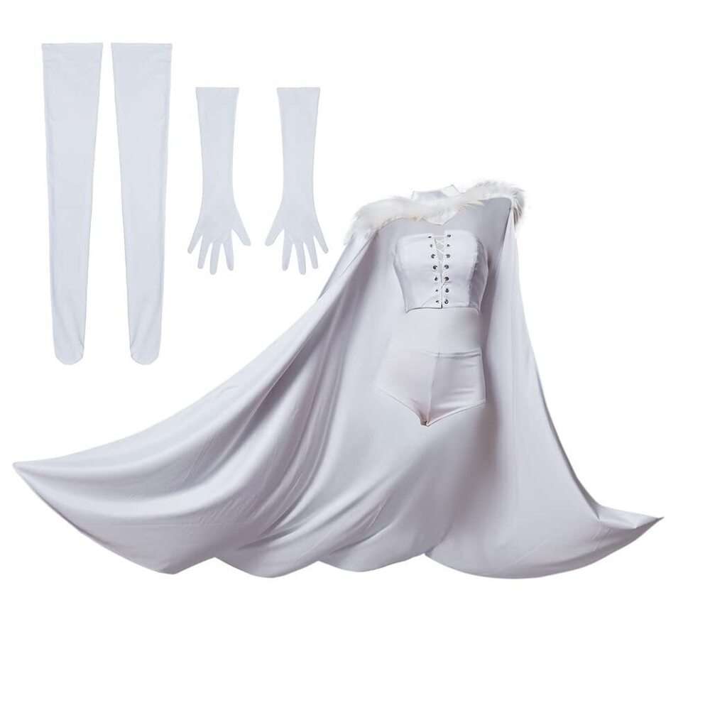 9170 Emma Frost Costume White Queen Cosplay Outfits Full Set with Cape